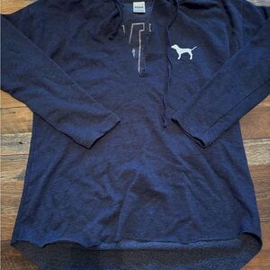 PINK Victoria's Secret Navy Hoodie with Dog Logo